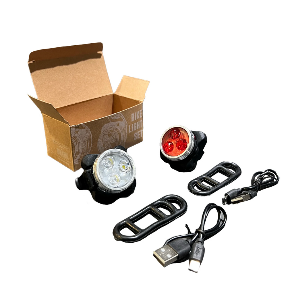 Luces Led Bici Usb Recargables Seguridad Set X 2 Rojo Blanco